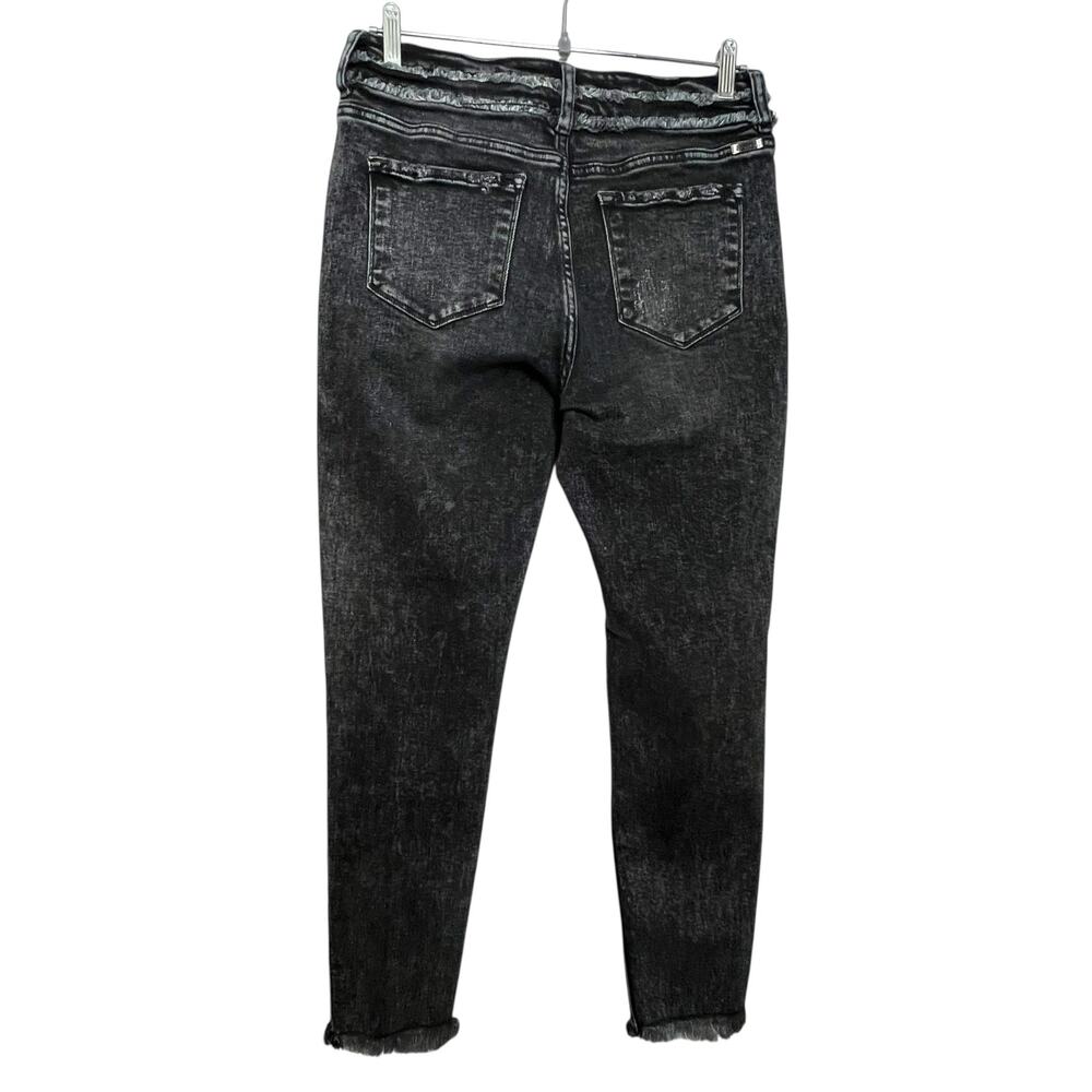 KanCan Skinny Jeans 11/29 Black Wash Women’s Raw Hem Soft Stretch Denim - Picture 2 of 11